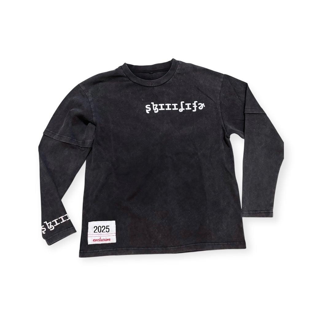 Black skiiilife long sleeve tshirt (Oversized)